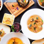 different indian dishes in table